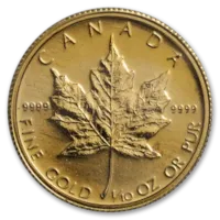 1/10 oz Gold Canadian Maple Leaf Coin BU - Random Year