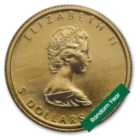 1/10 oz Gold Canadian Maple Leaf Coin BU - Random Year