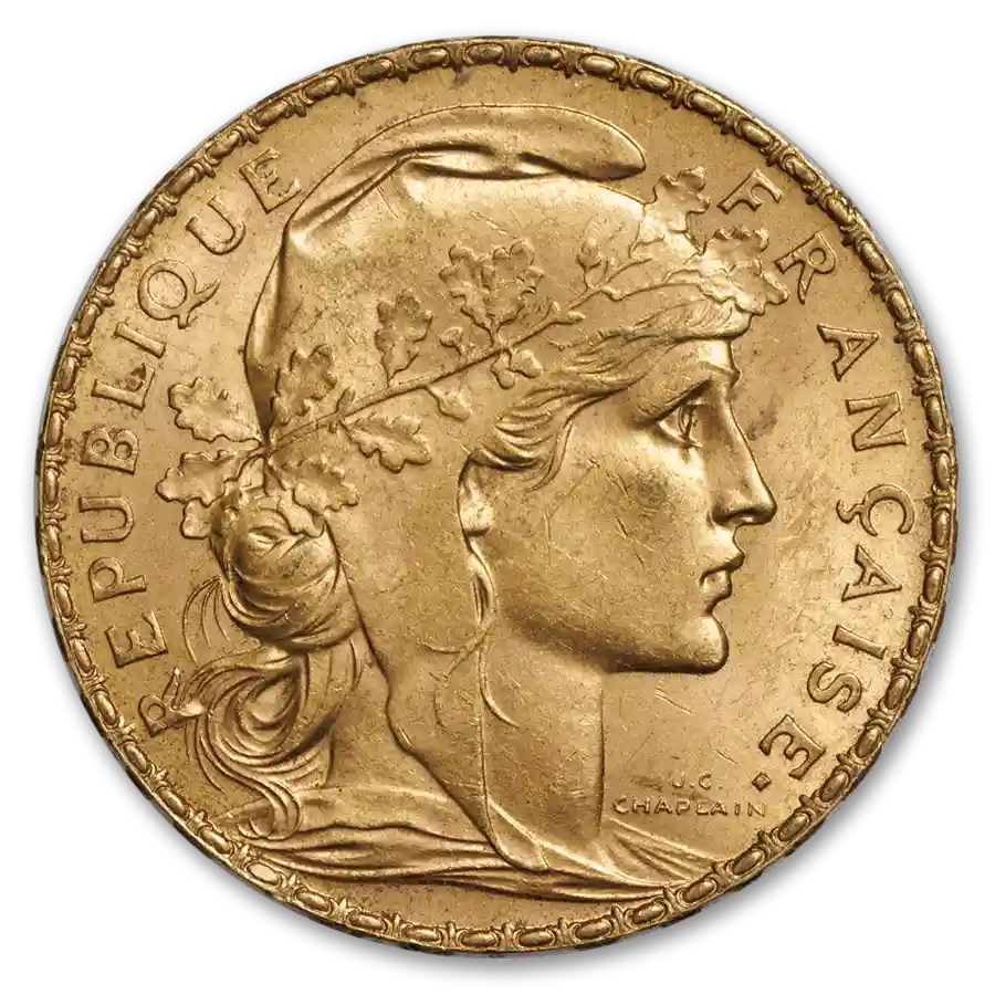 French Gold 20 Francs Rooster Coin Avg Circ | Bullion.com