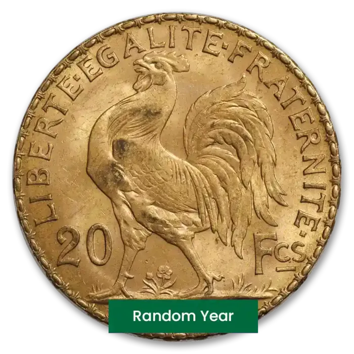 French Gold 20 Francs Rooster Coin Avg Circ | Bullion.com