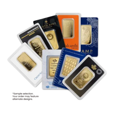 1 oz Gold Bar - Random Design w/ Assay Card