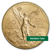 Mexican 50 Pesos Gold Coin AU-BU Condition - Random Year