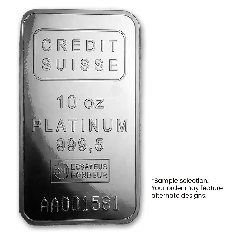 Buy 10 oz Platinum Bar - Random Design | Bullion.com