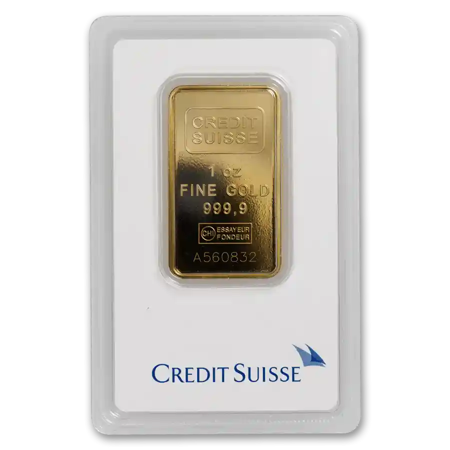 Buy 1 oz Gold Credit Suisse Bar w/ Assay Card | Bullion.com