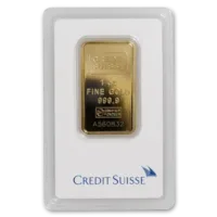 1 oz Gold Credit Suisse Bar w/ Assay Card