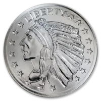 1 oz Silver Incuse Indian Round