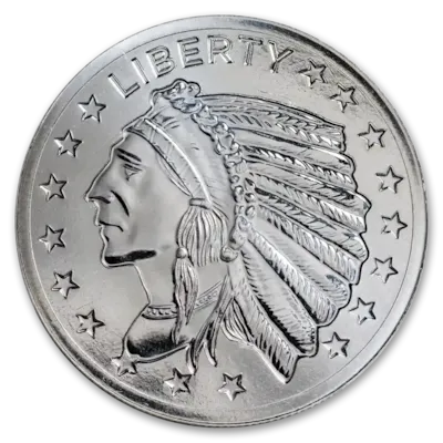 1 oz Silver Incuse Indian Round