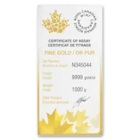 1 Kilo Royal Canadian Mint Gold Bar