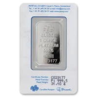 1 oz Platinum PAMP Suisse Bar w/ Assay Card