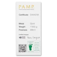 1 Kilo PAMP Suisse Gold Bar