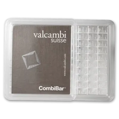 100 x 1 gram Silver Valcambi CombiBar™ w/ Assay Card