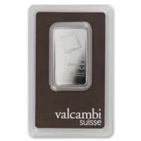 1 oz Platinum Valcambi Bar w/ Assay Card