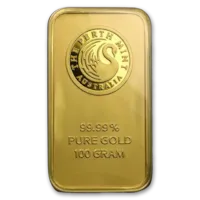 100 gram Gold The Perth Mint Bar - w/ Assay Card