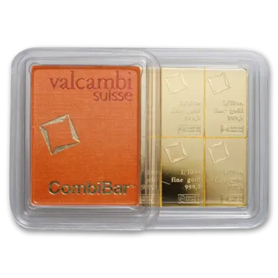 10 x 1/10 oz Gold Valcambi CombiBar™ w/ Assay Card