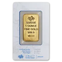 1 oz Gold Bar - PAMP Suisse Classic Design w/ Assay Card