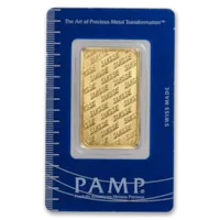 1 oz Gold Bar - PAMP Suisse Classic Design w/ Assay Card