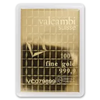 100 x 1 gram Gold Valcambi CombiBar™ w/ Assay Card