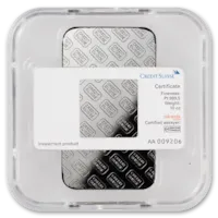 10 oz Platinum Credit Suisse Bar w/ Assay Card