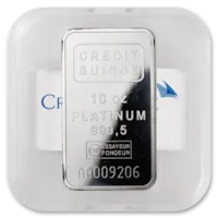 10 oz Platinum Credit Suisse Bar w/ Assay Card