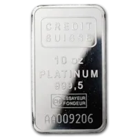 10 oz Platinum Credit Suisse Bar w/ Assay Card