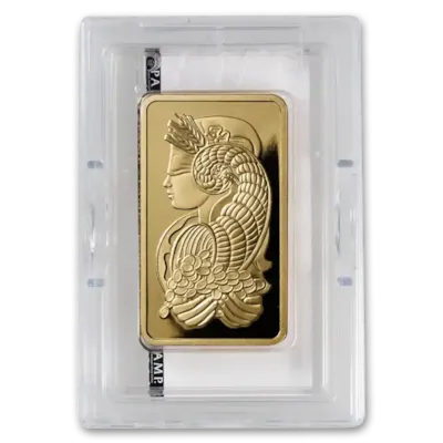 5 oz Gold PAMP Suisse Lady Fortuna Veriscan® Bar w/ Assay