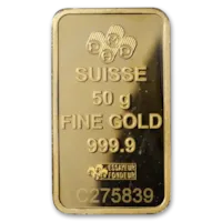 50 gram Gold PAMP Suisse Fortuna Veriscan® Bar w/ Assay Card