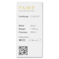 1 Kilo Silver PAMP Suisse Bar