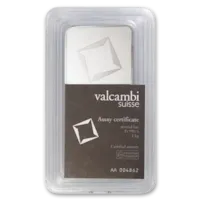 1000 gram Platinum Valcambi Bar w/ Assay Card