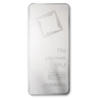 1000 gram Platinum Valcambi Bar w/ Assay Card