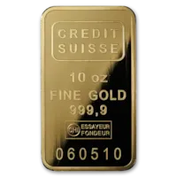 10 oz Gold Credit Suisse Bar w/ Assay Card