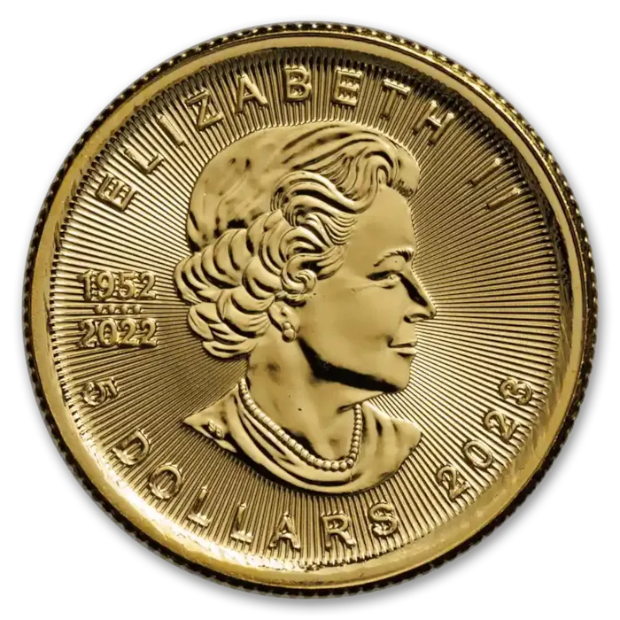 2023 1/10 oz Canadian Gold Maple Leaf Coin BU | Bullion.com