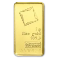1 gram Gold Valcambi Bar w/ Assay