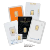 1 gram Gold Bar - Random Design w/ Assay Card
