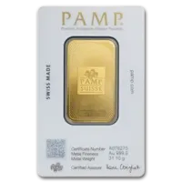 1 oz Gold Bar - PAMP Suisse w/ Assay Card