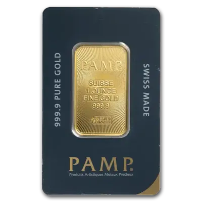 1 oz Gold Bar - PAMP Suisse w/ Assay Card