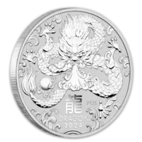 2024 1 oz Australian Silver Lunar Dragon Coin BU