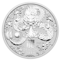 2024 1 oz Australian Silver Lunar Dragon Coin BU