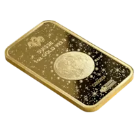 1 oz Gold Bar - PAMP Suisse Lunar Azure Dragon Assay Card (2024)