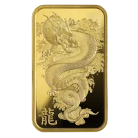 1 oz Gold Bar - PAMP Suisse Lunar Azure Dragon Assay Card (2024)