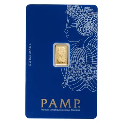 1 gram Gold PAMP Lady Fortuna VERISCAN™ Bar w/ Assay