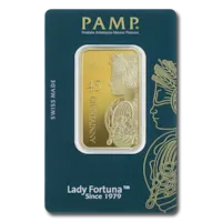 1 oz Gold PAMP Lady Fortuna Veriscan® 45th Anniv Bar w/ Assay