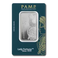 1 oz Silver PAMP Suisse Bar Fortuna 45th Anniversary w/ Assay