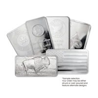 Lot of 2 - 10 oz Silver Bars Random (20 oz Total) - New Customer