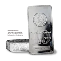 Lot of 2 - 10 oz Silver Bars Random (20 oz Total) - Duplicate