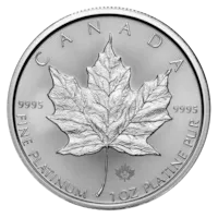 2025 1 oz Canadian Platinum Maple Leaf Coin BU