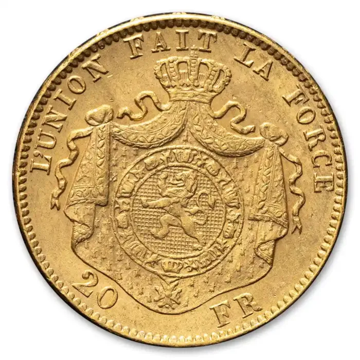 1867-1882 Belgium Gold 20 Francs Leopold II Avg Circ | Bullion.com