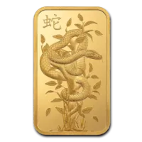 1 oz Gold Bar - PAMP Suisse Lunar White Snake Assay Card
