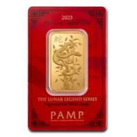 1 oz Gold Bar - PAMP Suisse Lunar White Snake Assay Card