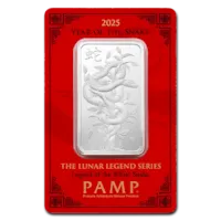 1 oz Silver Bar - PAMP Suisse Lunar White Snake in Assay