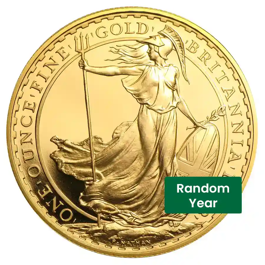 1 oz Gold British Britannia Coin BU - Random Year | Bullion.com